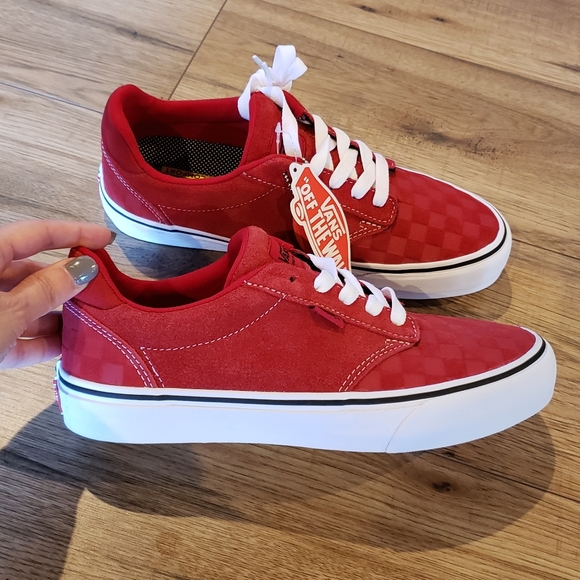 Vans Atwood Deluxe Red Deboss Checkerboard Shoe - Picture 2 of 7